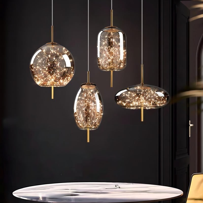 Scandinavische cilindervormige ovale glazen hanglamp HL479
