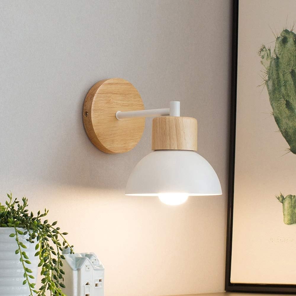 Nordic Wood Iron Shade Japandi Wandlamp HL1293