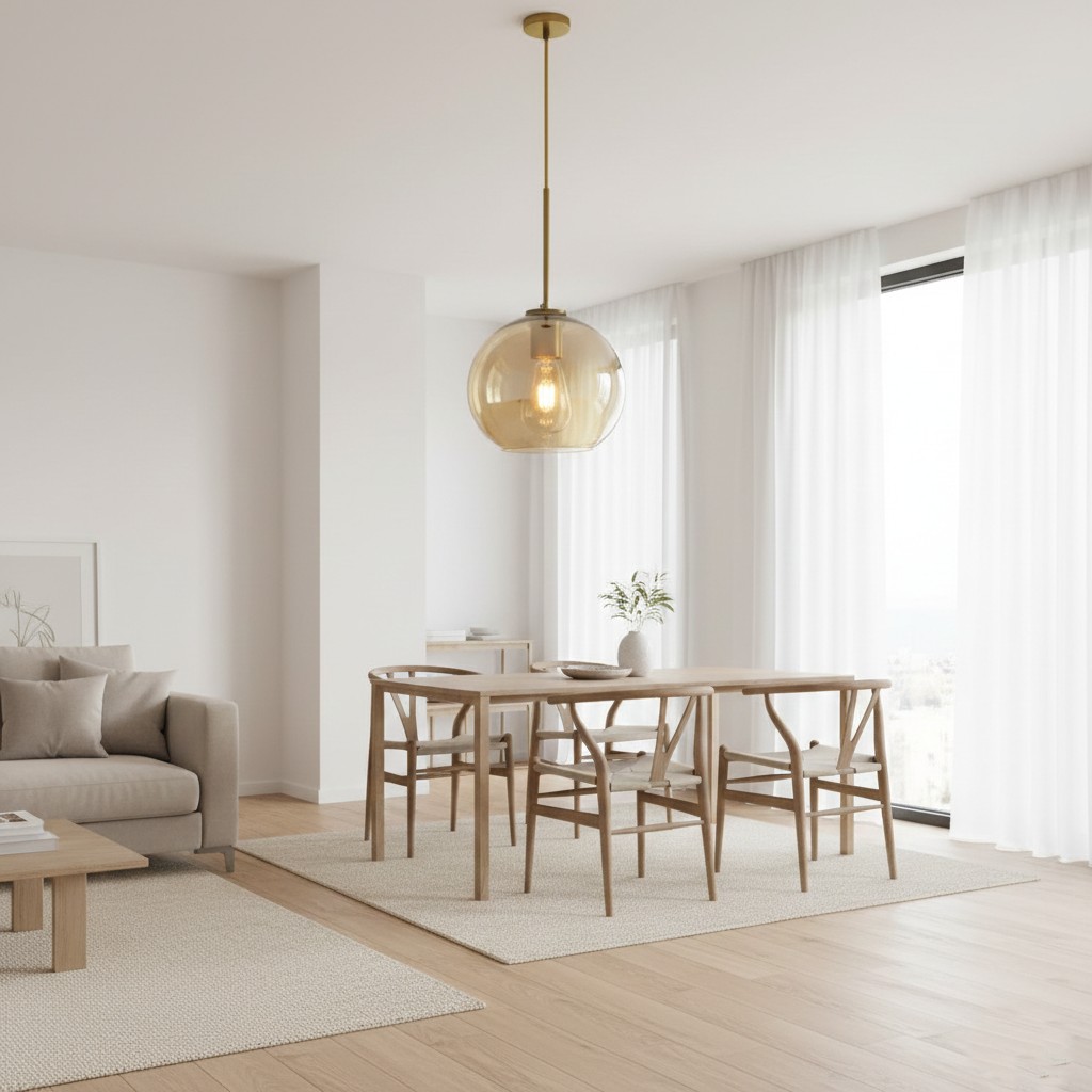 Solara Nordic bolvormige glazen hanglamp HL3496