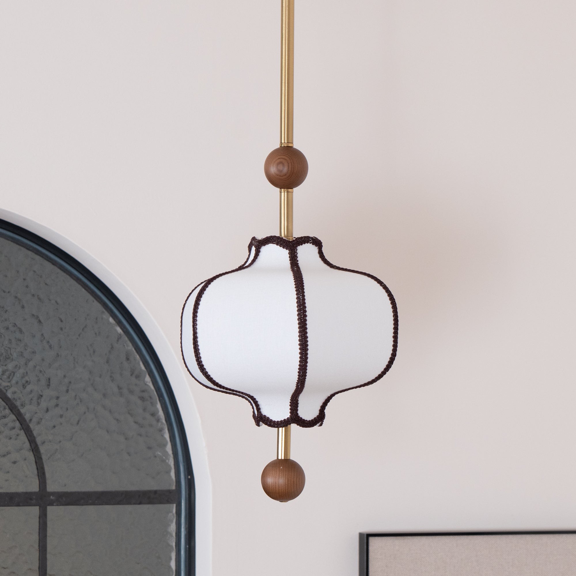 Vintage hanglamp van getextureerd textiel HL570