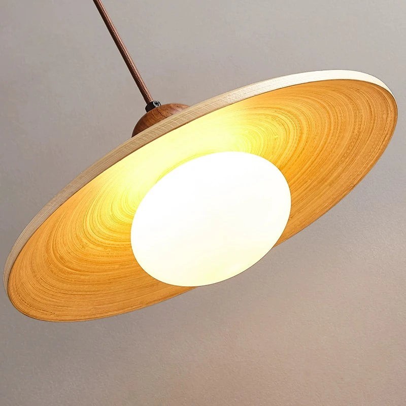 Scandinavische hanglamp van bamboe en hout HL3474