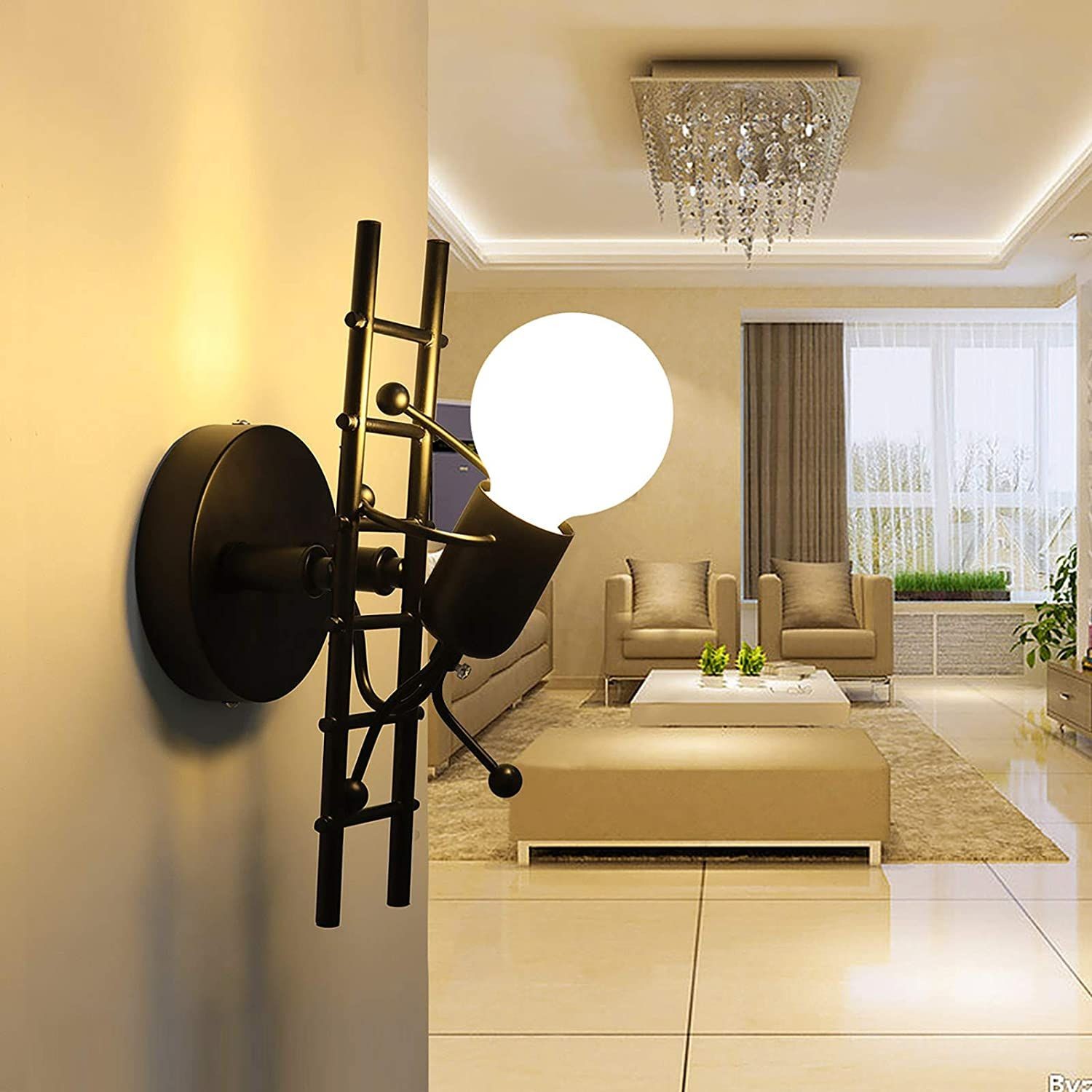 Modern Art Creative Iron Humanoid decoratieve wandlamp HL23