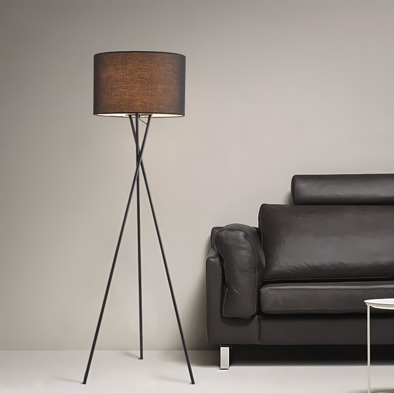 Uptown zwarte driepoot vloerlamp