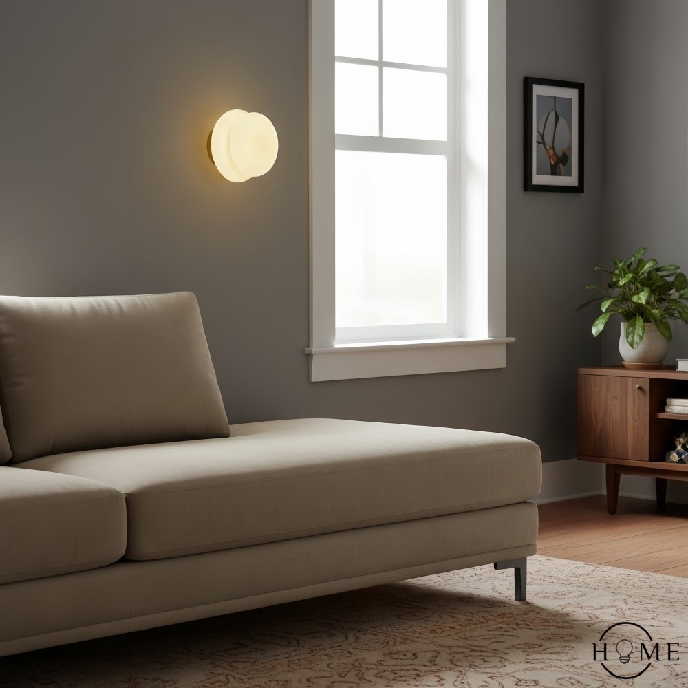Orra Dubbellaagse Opaalglazen Wandlamp - Moderne Wandlamp voor Slaapkamer en Hal HL1783