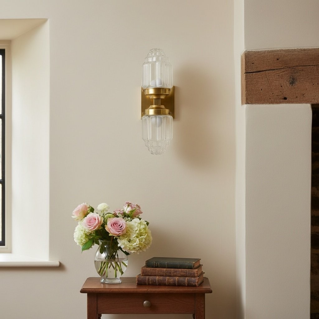 Tierlux Glazen Art Deco Wandlamp - Glazen Gematteerde Bollen met Wolkenkrabberbol HL1656