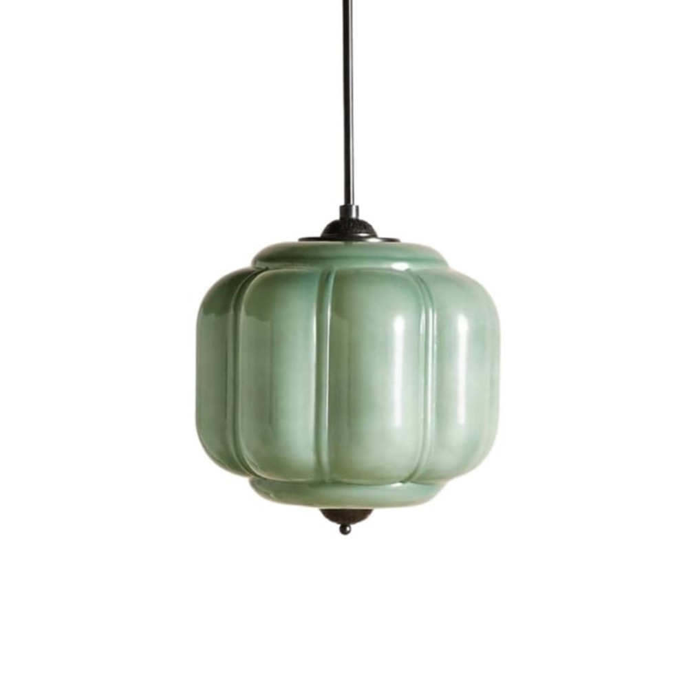 Vintage Eloise Melkglazen Hanglamp - Geribbelde Glazen Plafondkroonluchter HL1091