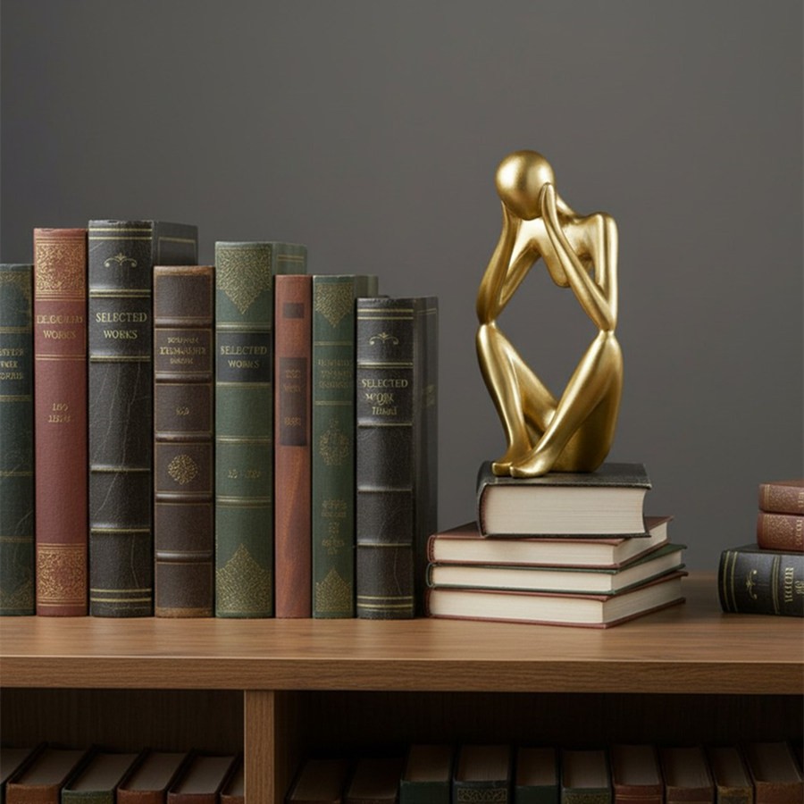 Floxo Lazy Dog en Abstracte Scandinavische Mensenfiguur Minimalistische Sculptuur voor Moderne Planken en Bureaus HL2521