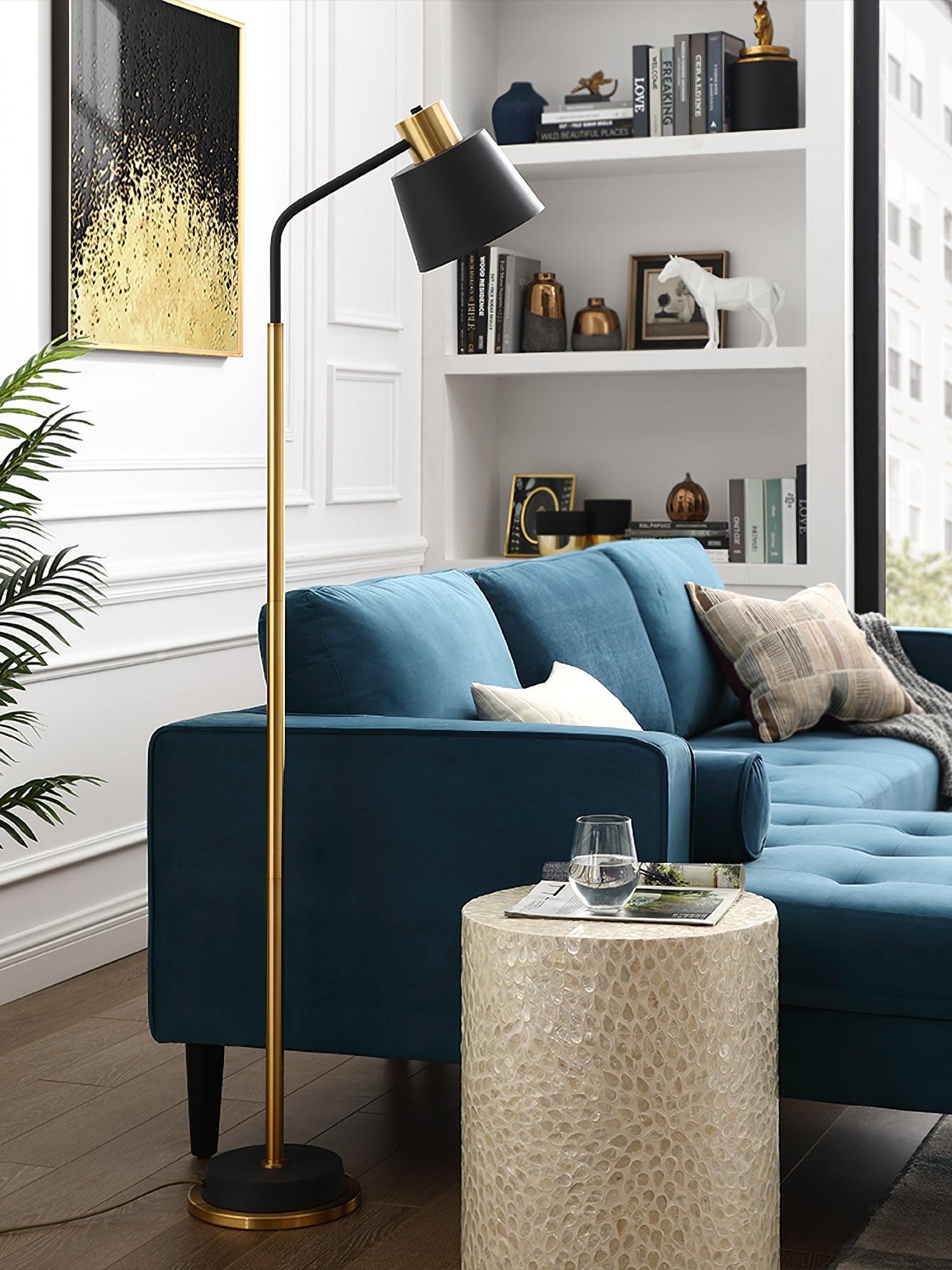 Moderne eenvoudige luxe metalen kleurblokkerende vloerlamp HL448