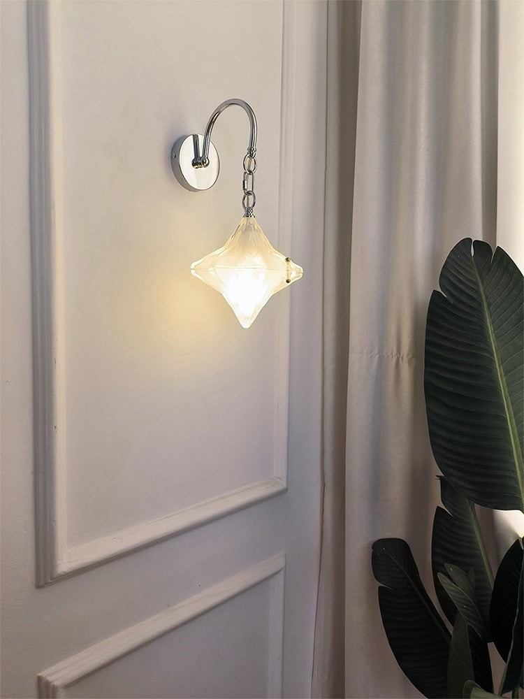 Art Deco Star Wandlamp - Matglazen Lamp voor Hal - Astris Selene HL1797