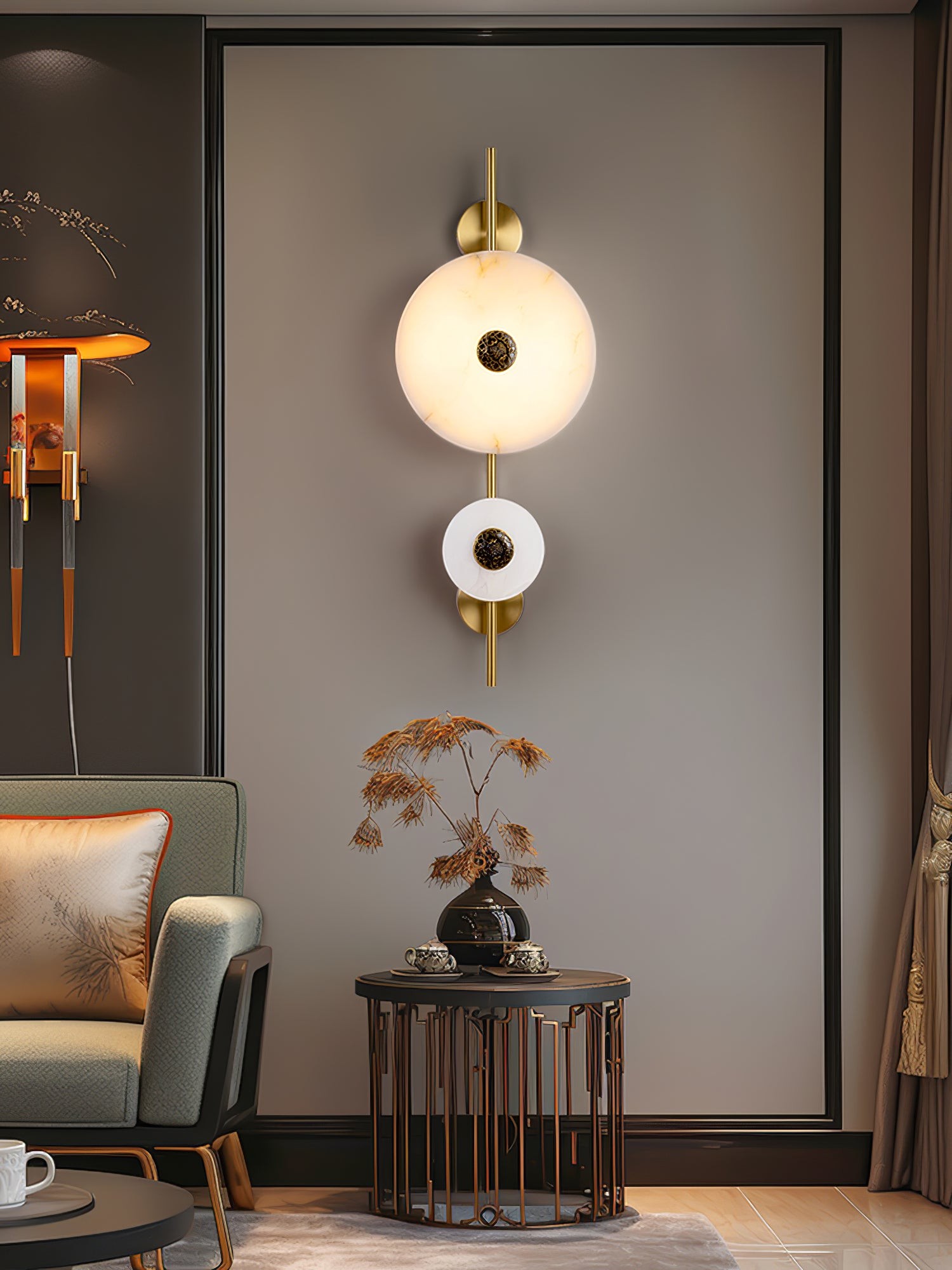 Lichte luxe schijfvormige wandlamp HL346