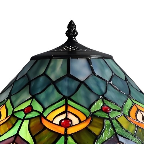 TF Oldbury bureaulamp - Handgemaakte glas-in-loodlamp voor de slaapkamer om bij te lezen HL2178