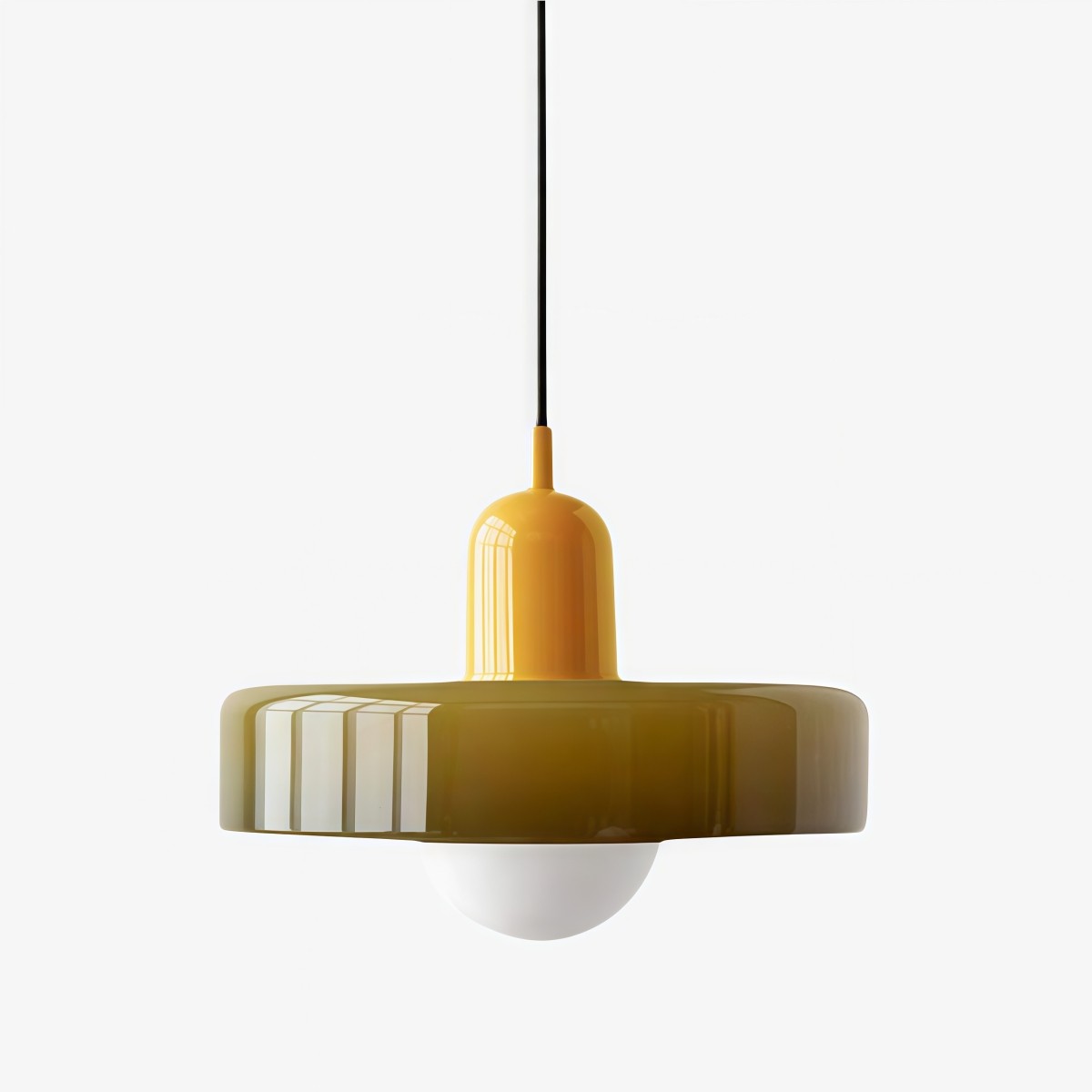 Yellow body and green glass