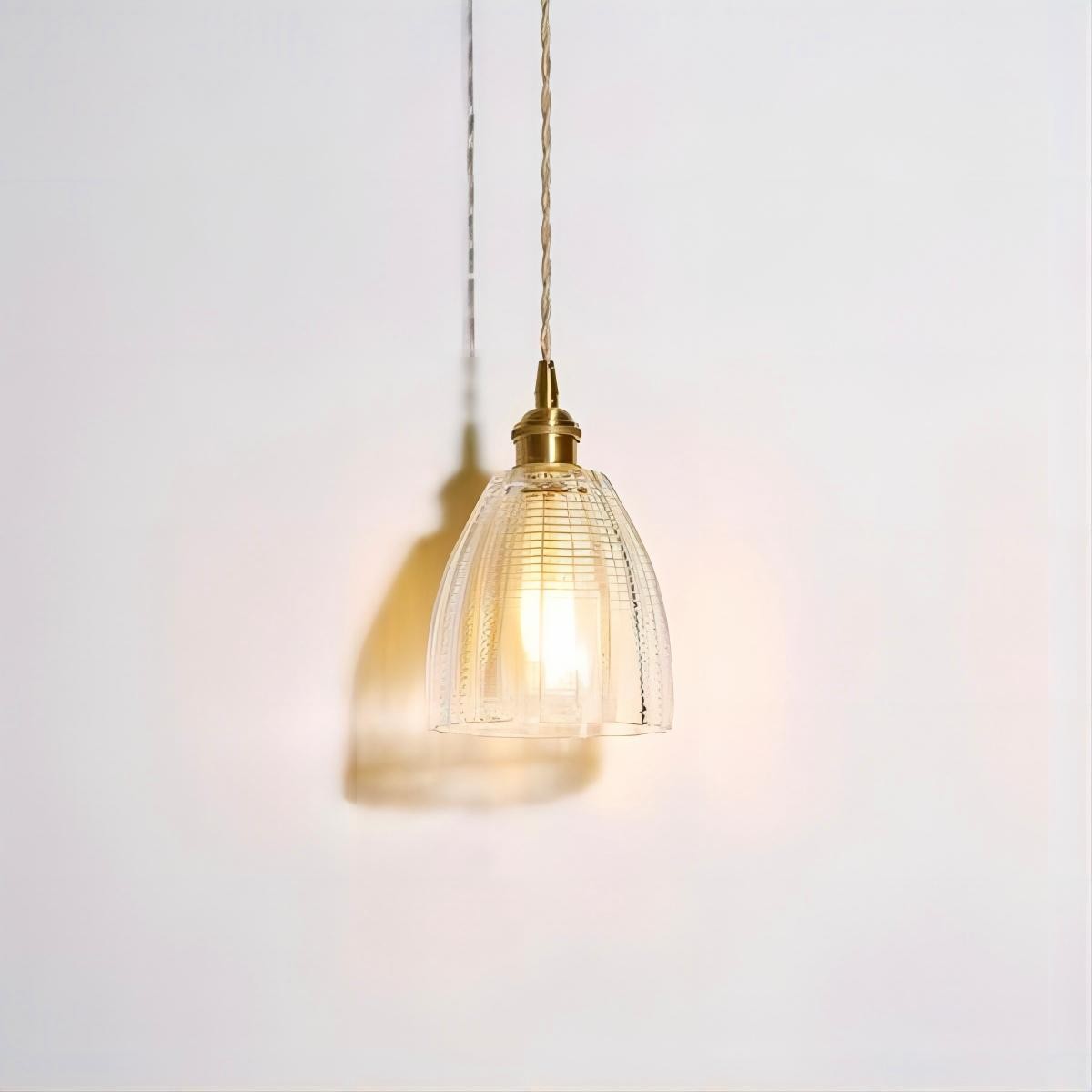 Antiek helder geribbeld glas Slaapkamer keuken hanglamp HL48