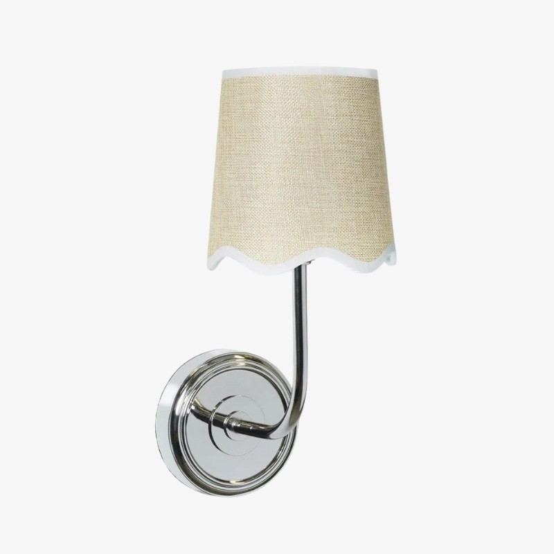 Glissum Moderne Wandlamp van Metaal en Linnen met Zachte, Gediffuseerde Kap voor Hal of Entree HL2320