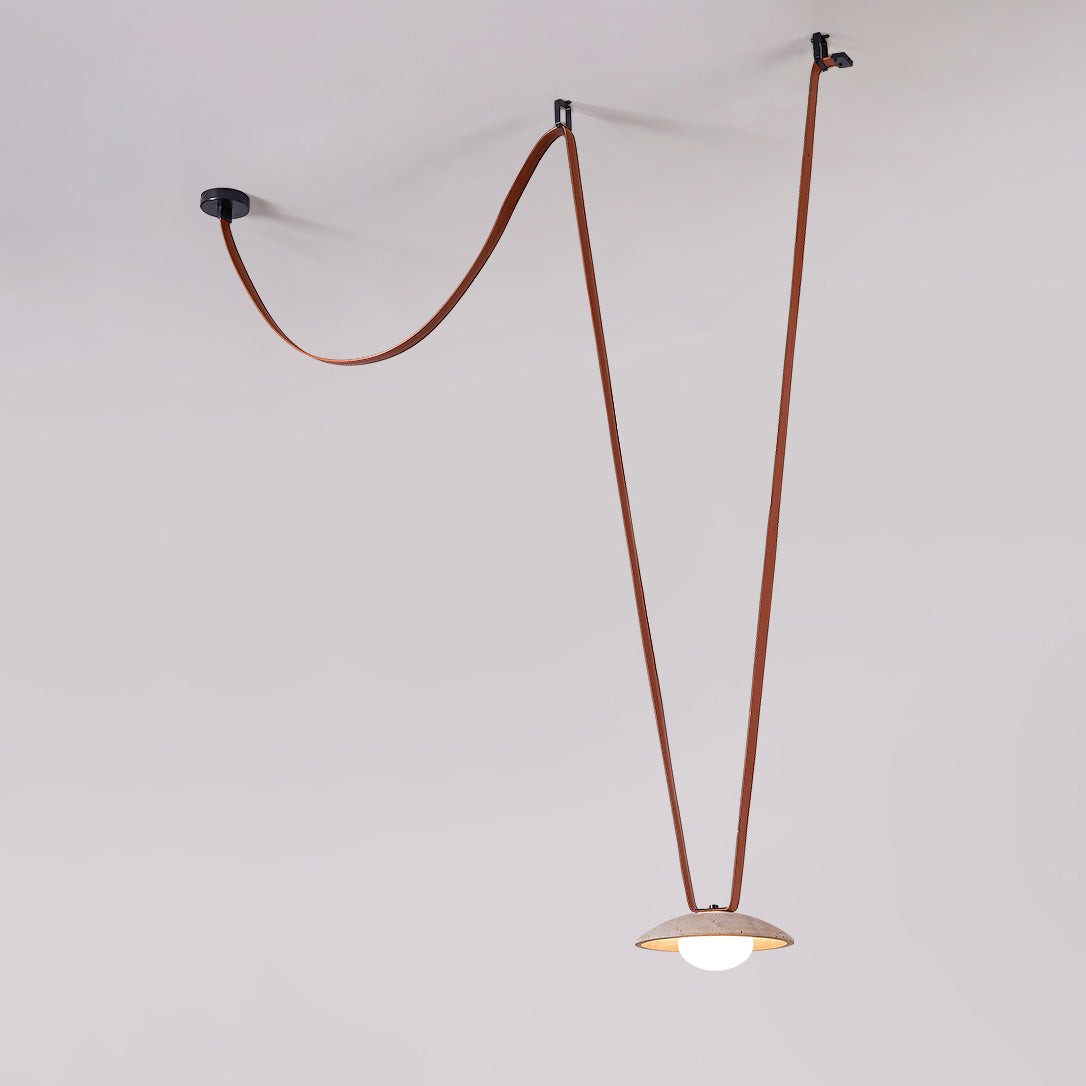 Hanglamp van leer met Light Rail-design HL3241