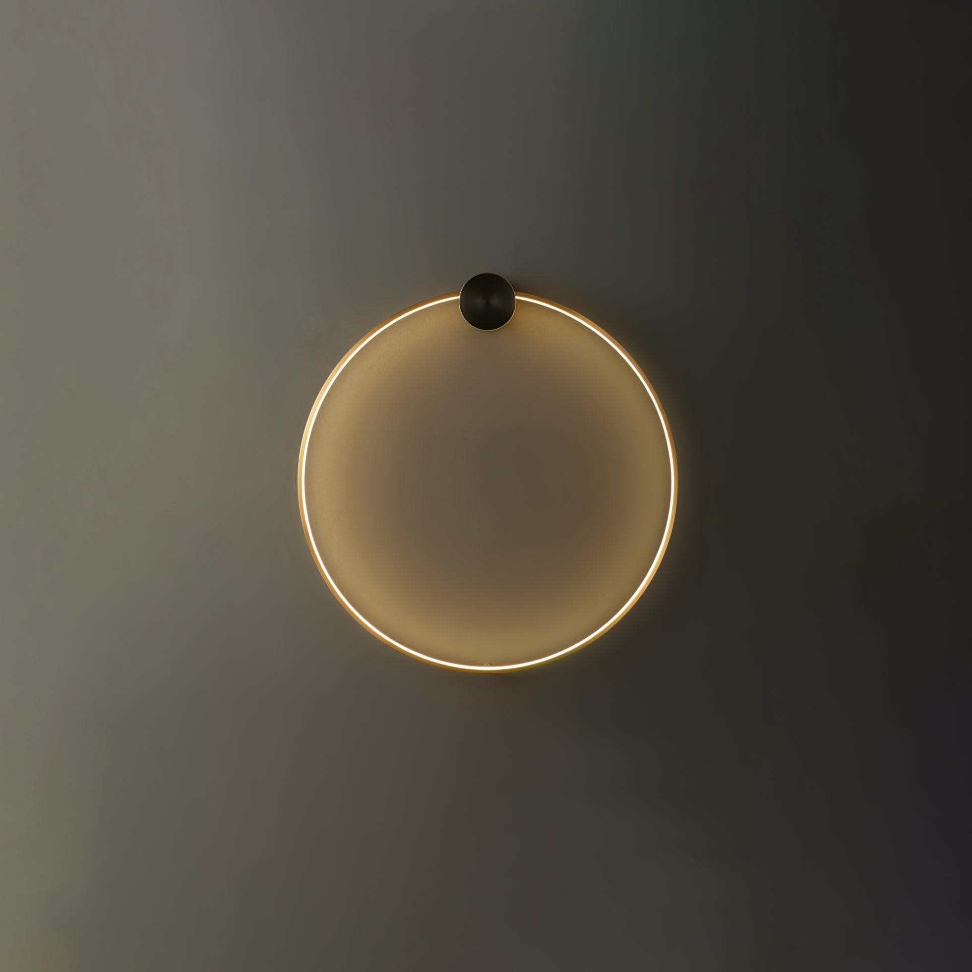 Minimalistische creatieve eenvoudige messing ronde LED-wandlamp HL776