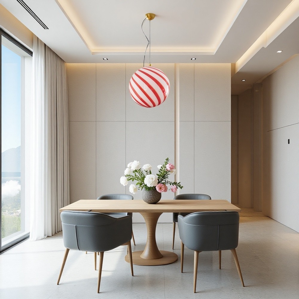 Creatieve Circus Rode Streep Bolvormige Hanglamp HL1084