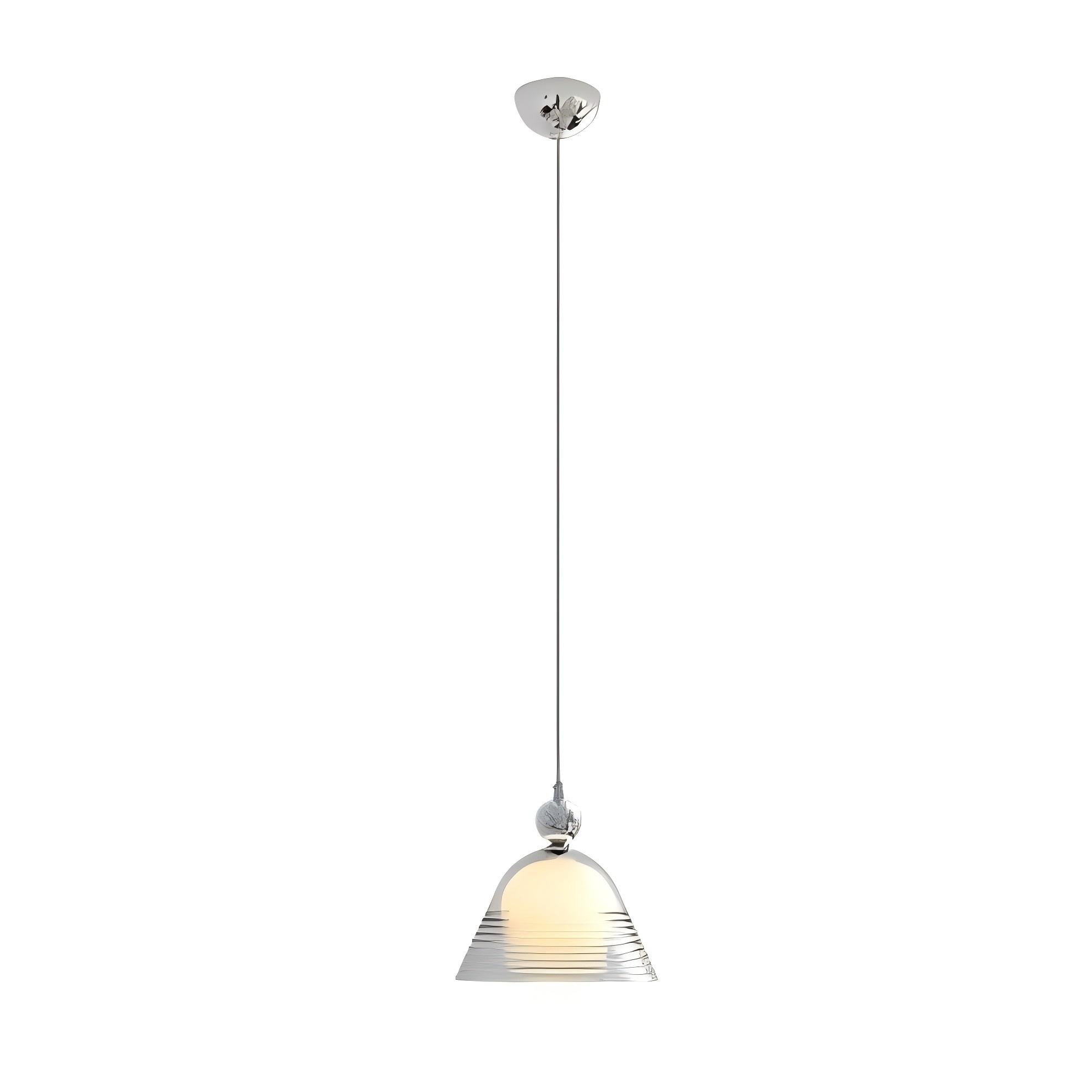 Geribbelde glazen Sunset hanglamp - Chromen design accentlamp HL1840