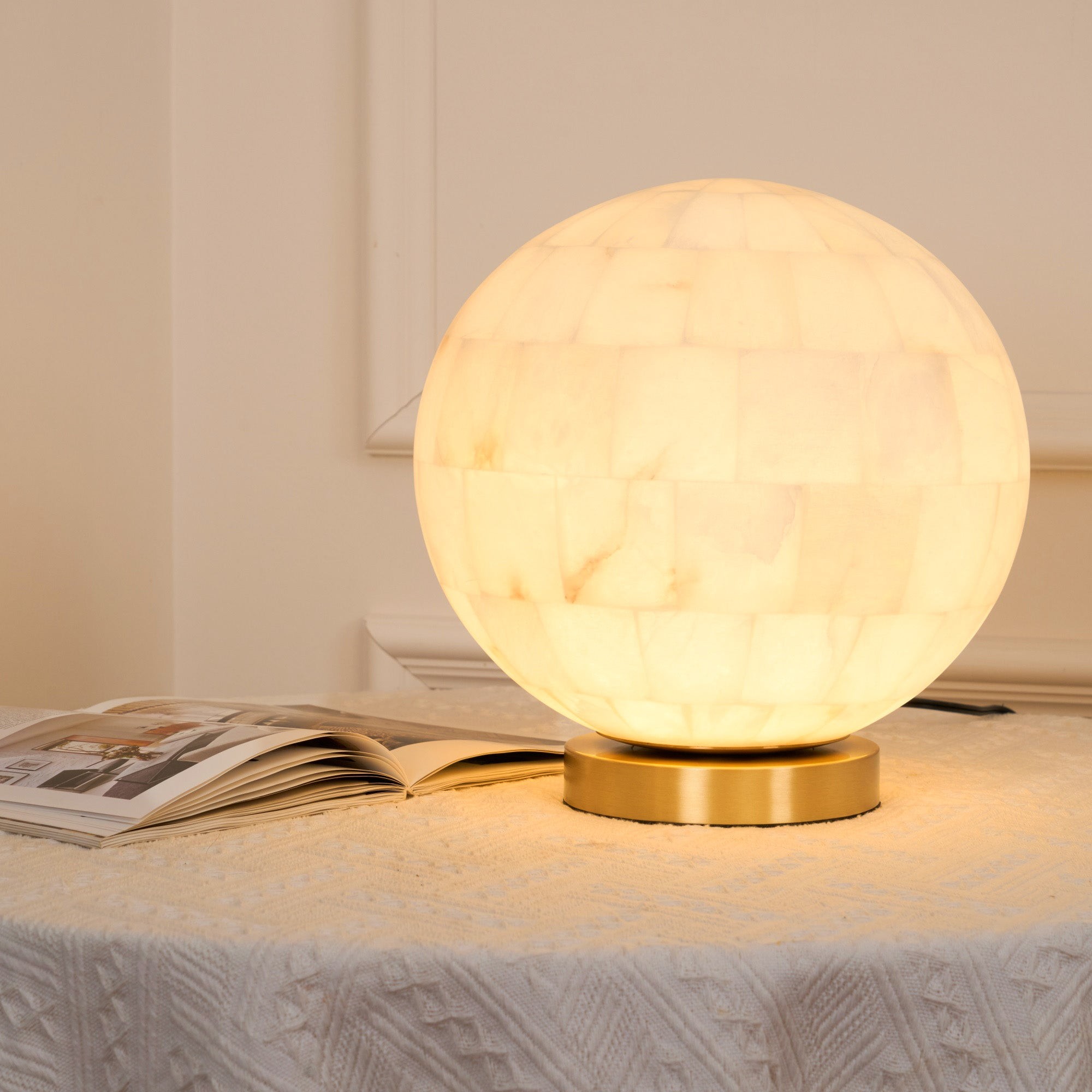 Tafellamp met alabasterbol HL2986