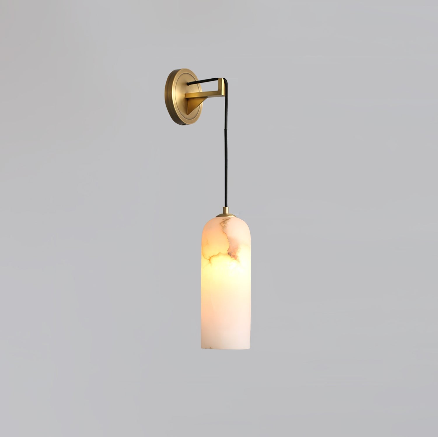 Moderne minimalistische koperen natuurlijke marmeren verstelbare draadwandlamp HL686