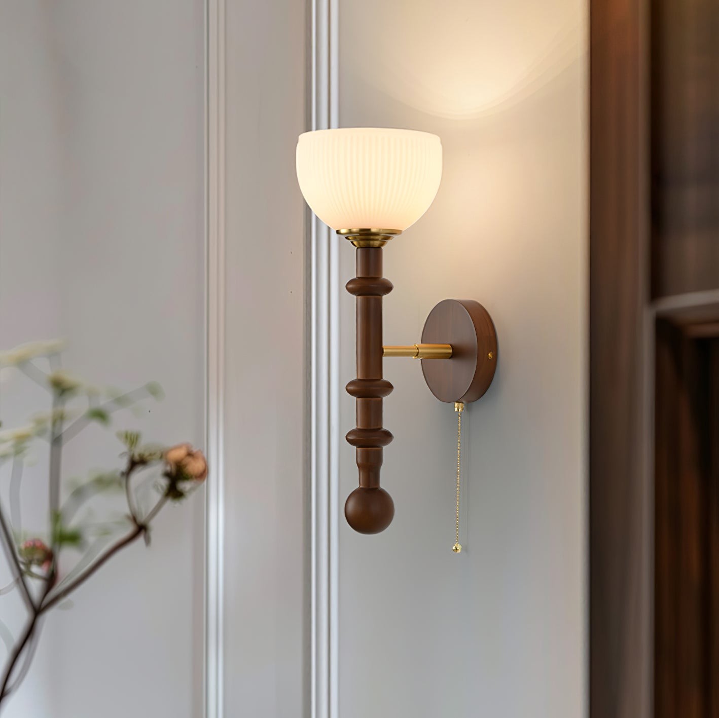 Retro Massief Houten Serie Wandlamp HL769