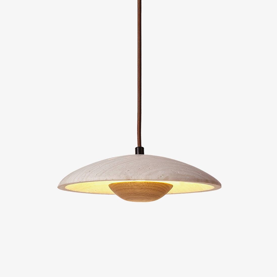 Crèmekleurige houten hanglamp HL737