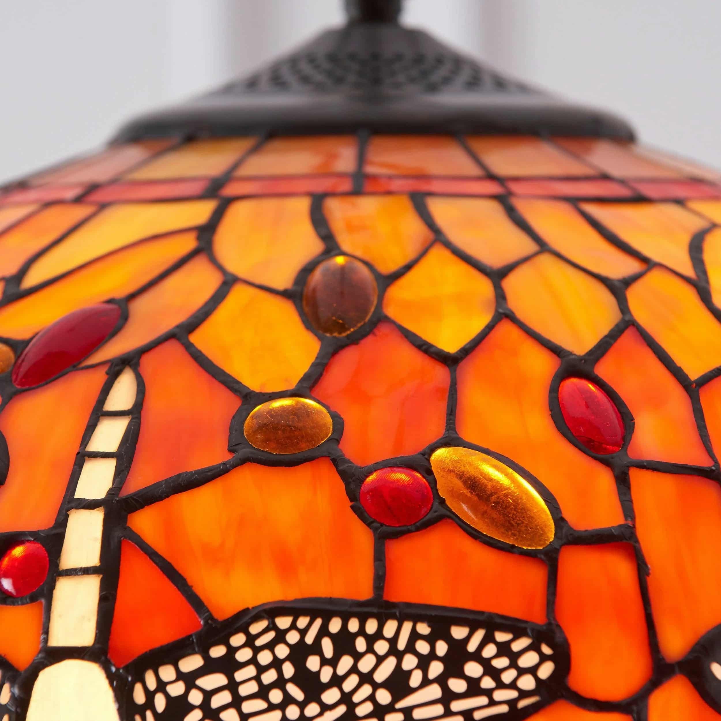 TF Dragonfly Tiffany hanglamp - Art Nouveau hanglamp met glas-in-lood voor de woonkamer HL2045
