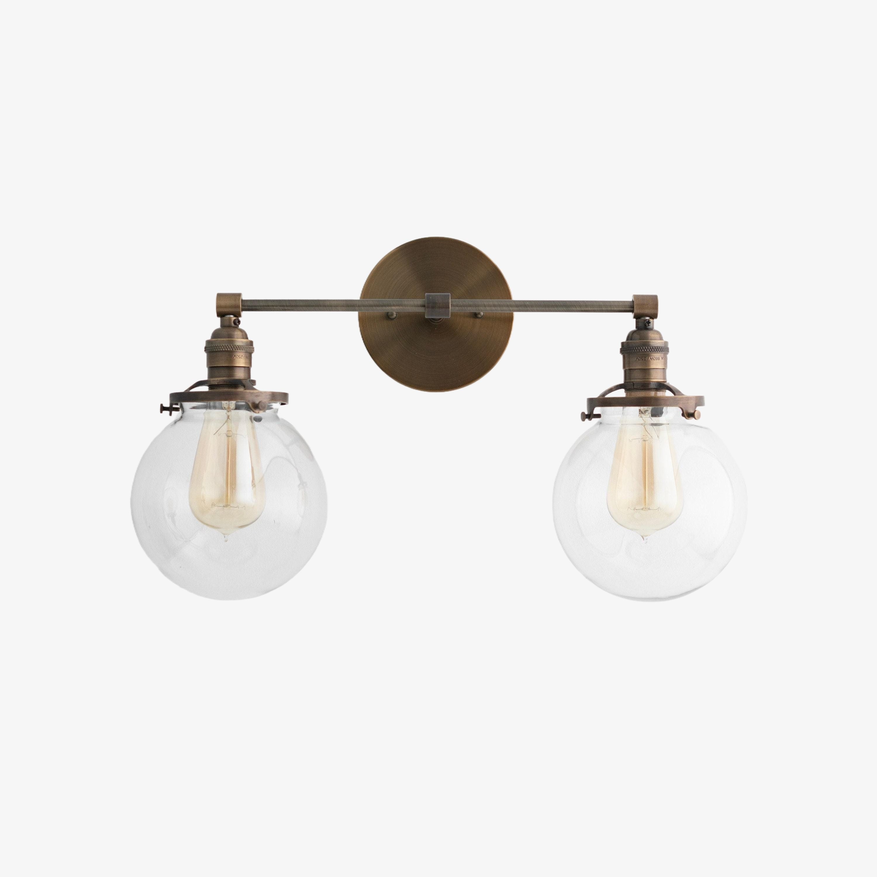 Lumio Globe glazen bol wastafellamp - moderne badkamerlamp met twee lampen HL1671