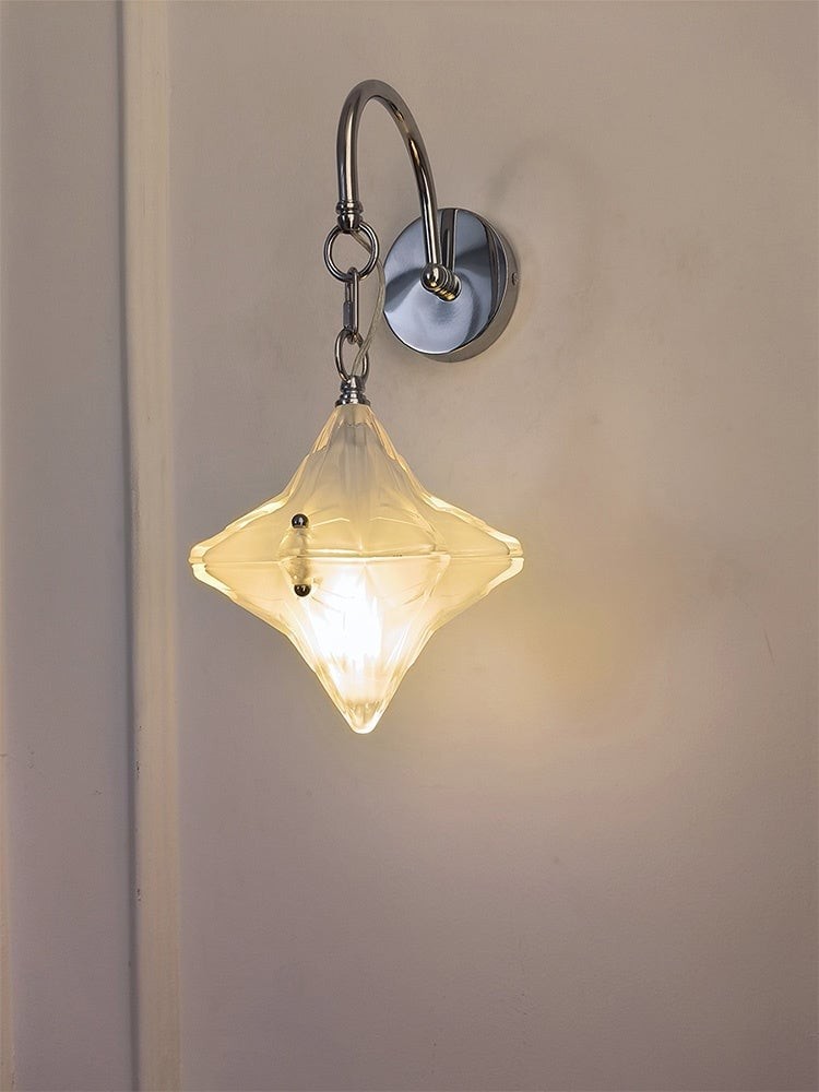 Art Deco Star Wandlamp - Matglazen Lamp voor Hal - Astris Selene HL1797