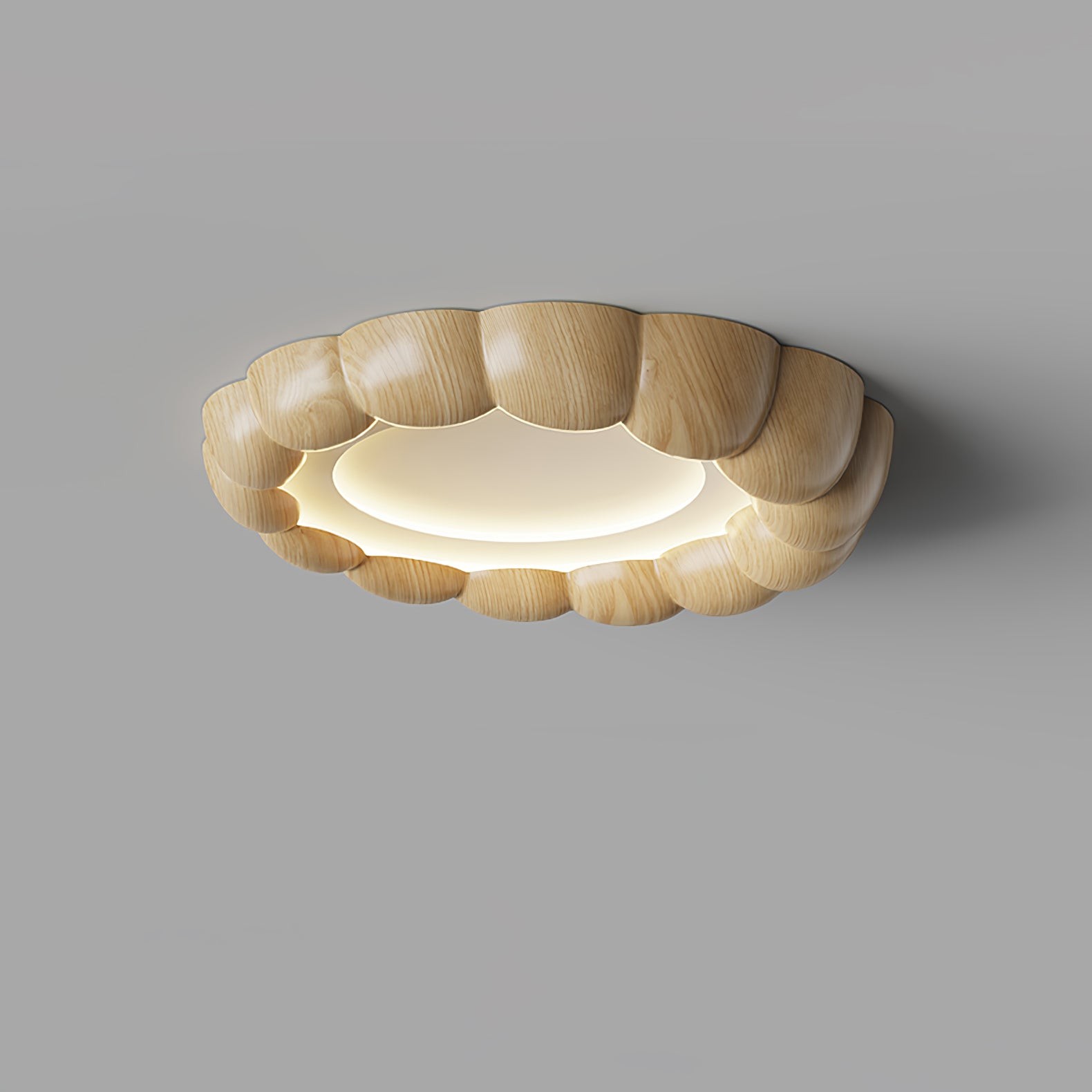 Plafondlamp met imitatiehouten rimpel HL441