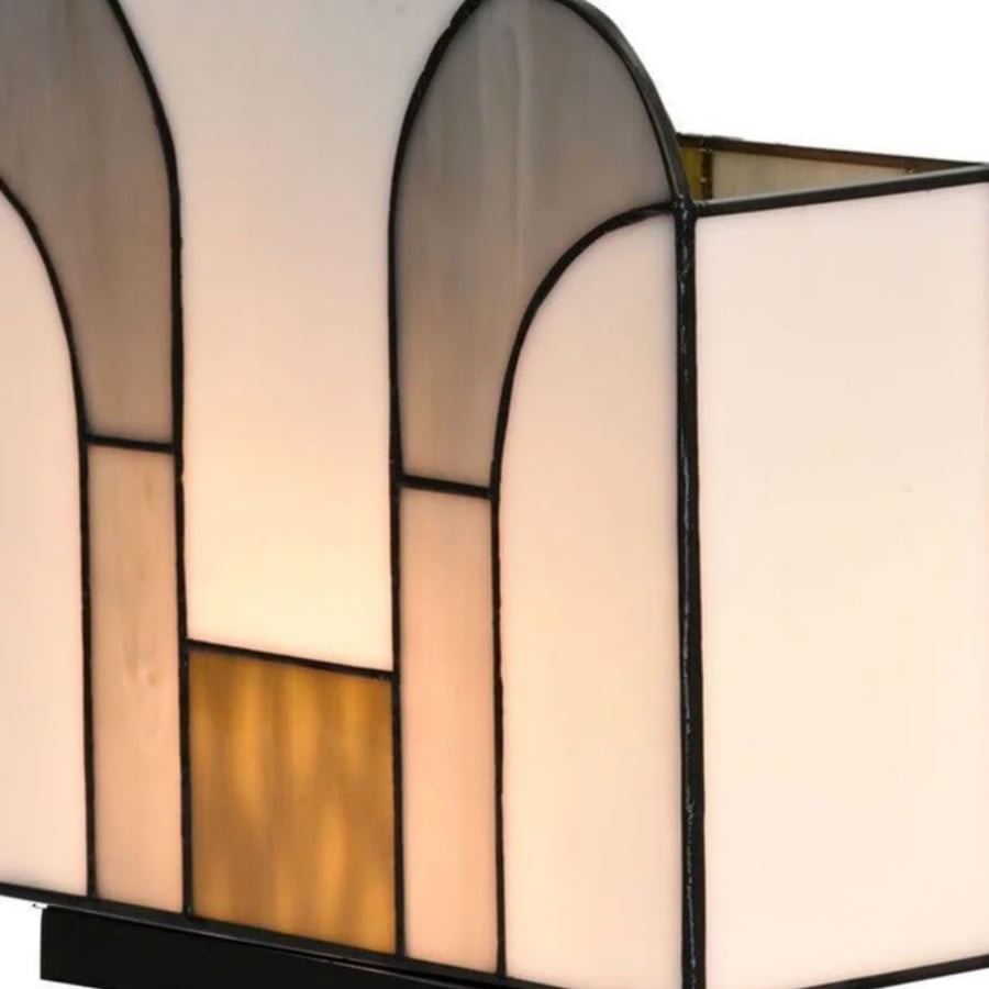 Kelsar Art Deco tafellamp met glas-in-lood - Elegante accentverlichting voor binnen in de woonkamer of hal HL2028