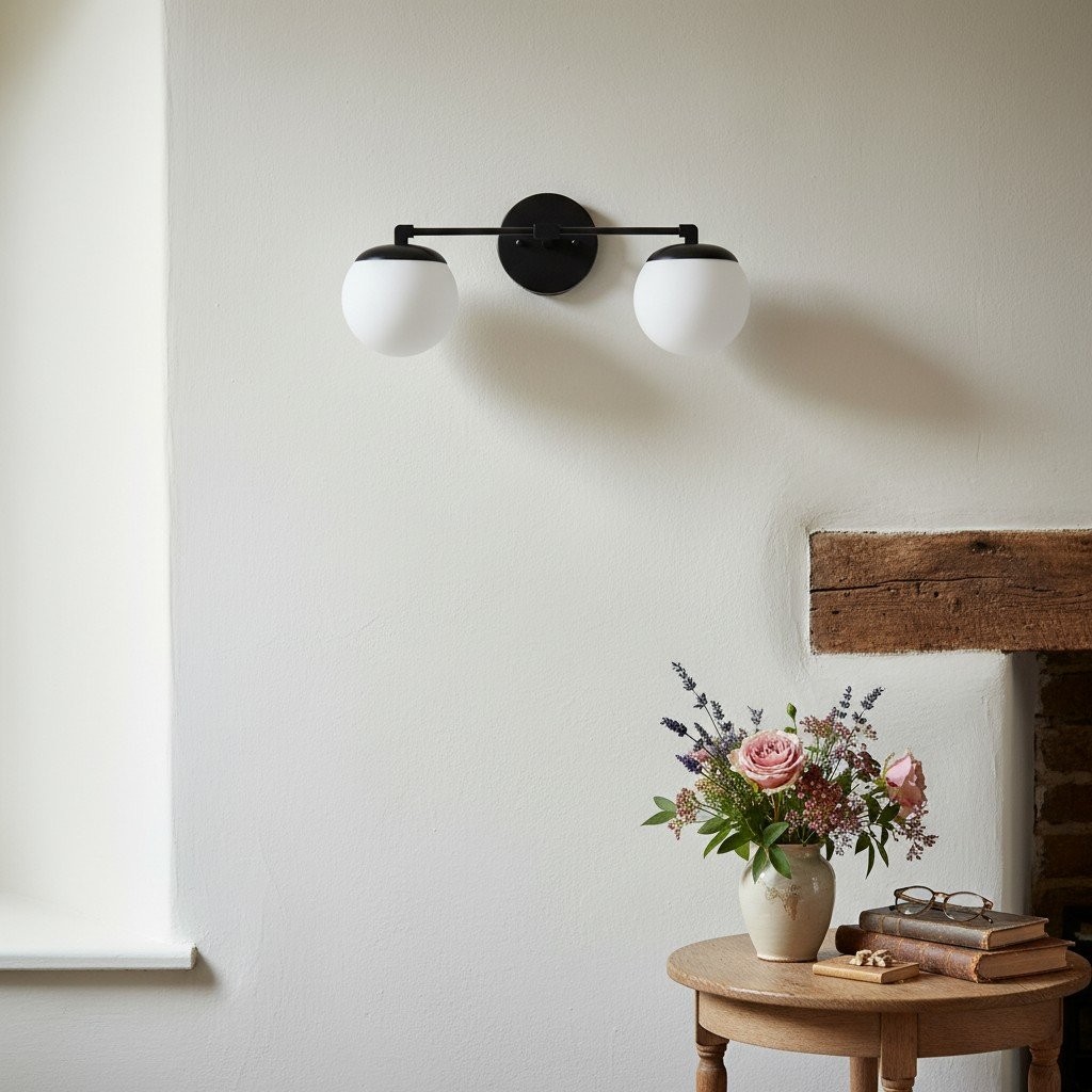 Glorica Glazen Badkamerlamp - Art Deco Messing Wandlamp Modern HL1754