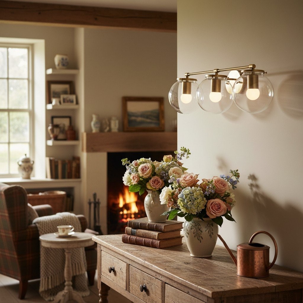 Glorica Glass 3 Shade Globe Vanity Light - Zachte badkamerlamp HL1691