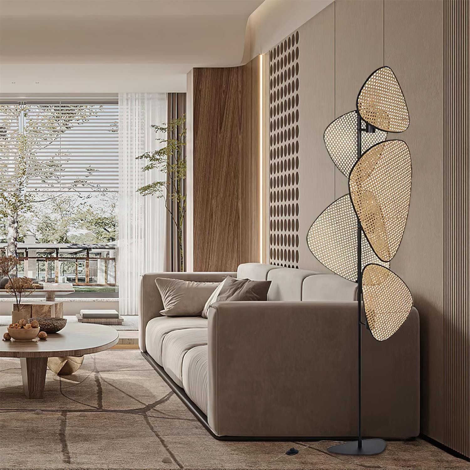 Creatieve natuurlijke rotan vloerlamp HL745
