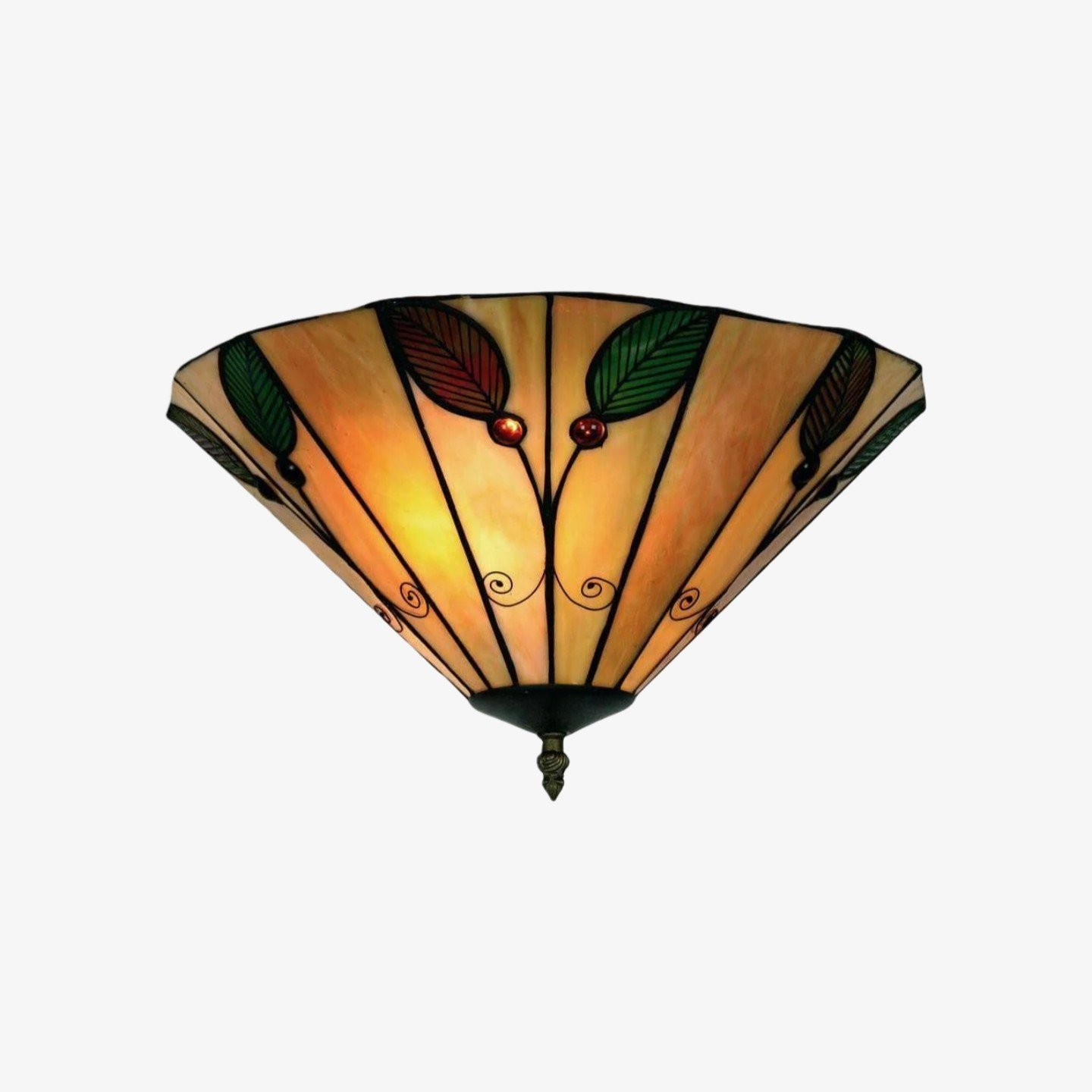 TiffStar Leaf plafondlamp met kunstglazen kap voor de woonkamer HL2040