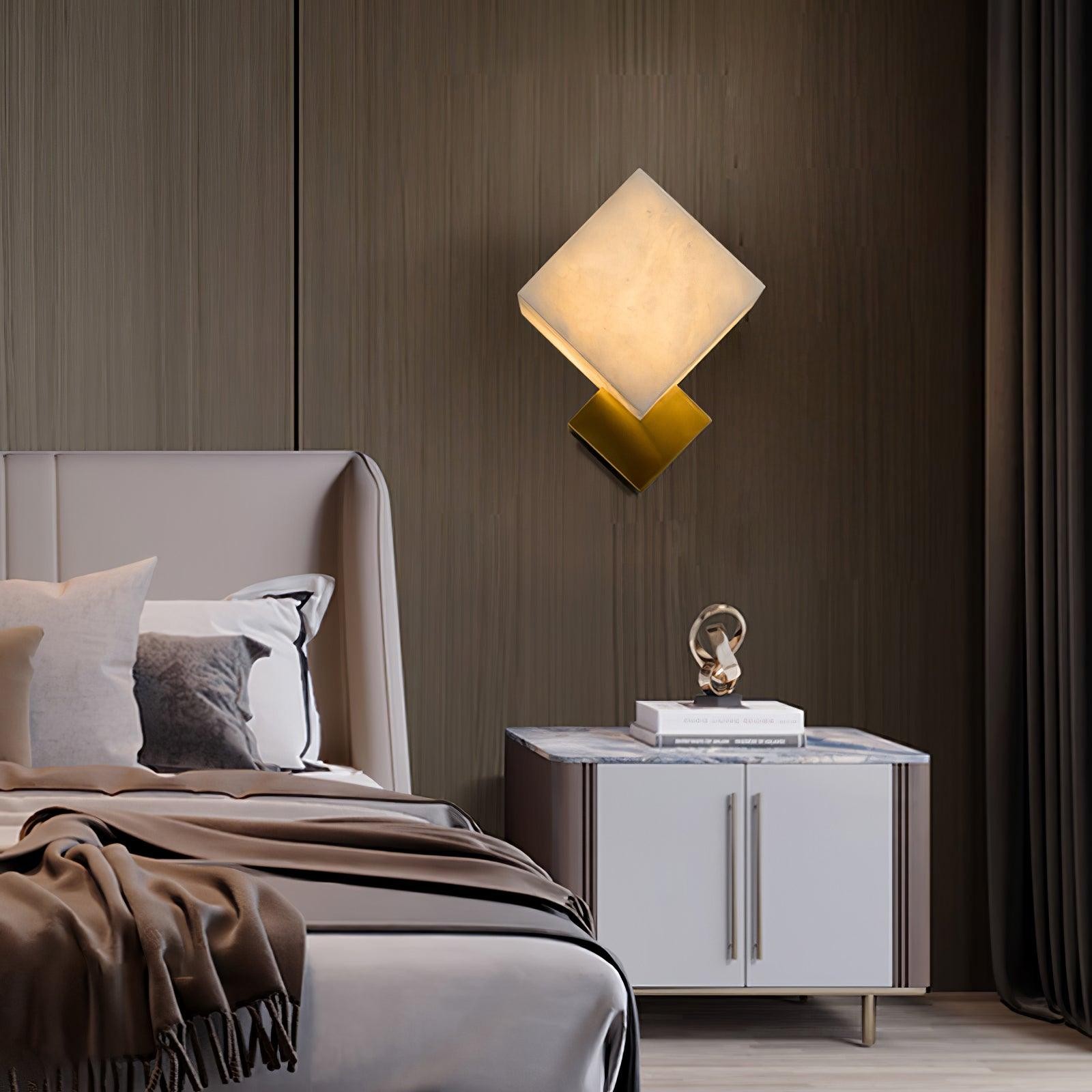 Blokvormige alabaster wandlamp HL2940