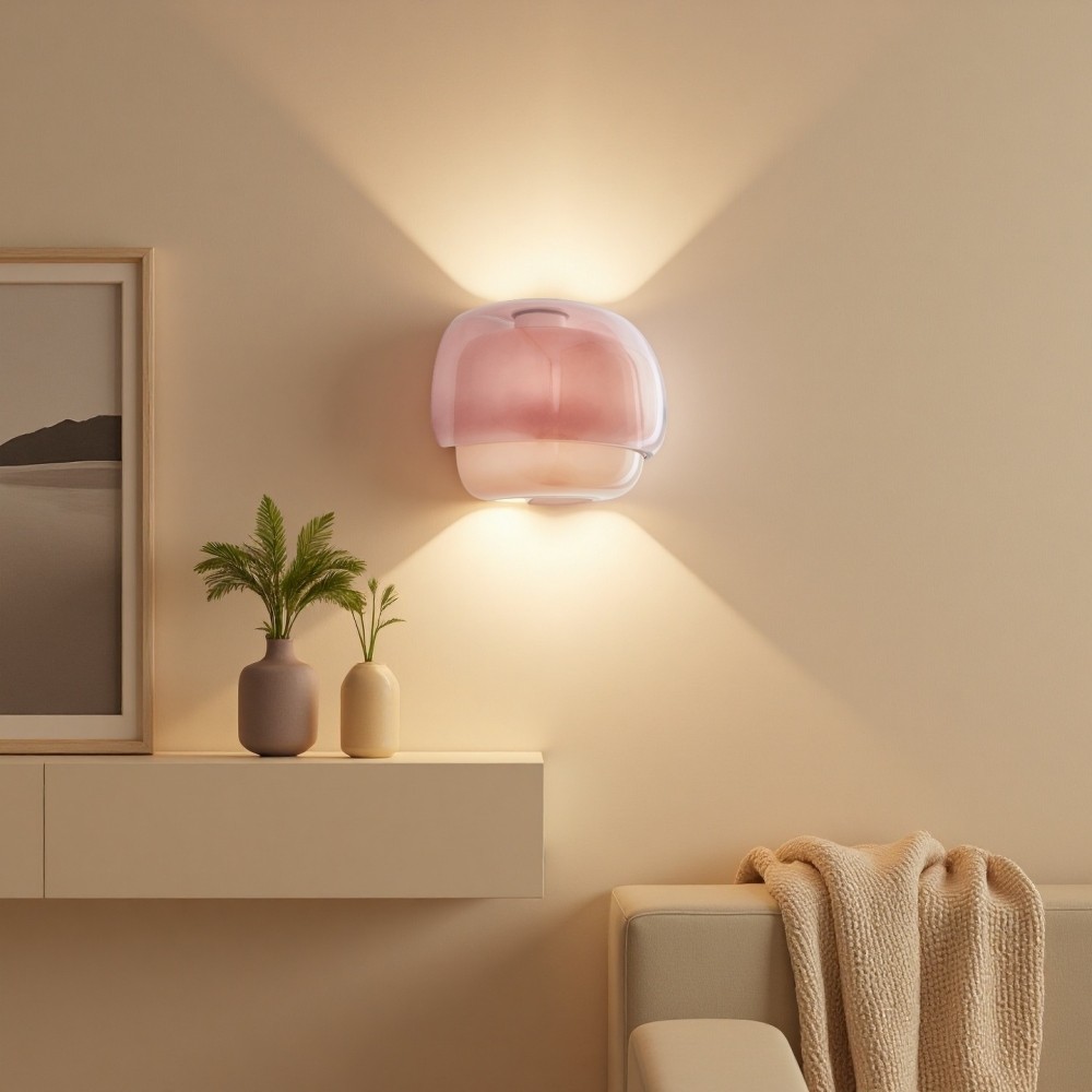 Clinco Kleurrijke glazen wandlamp - moderne dubbele bolvormige bedlamp HL1096