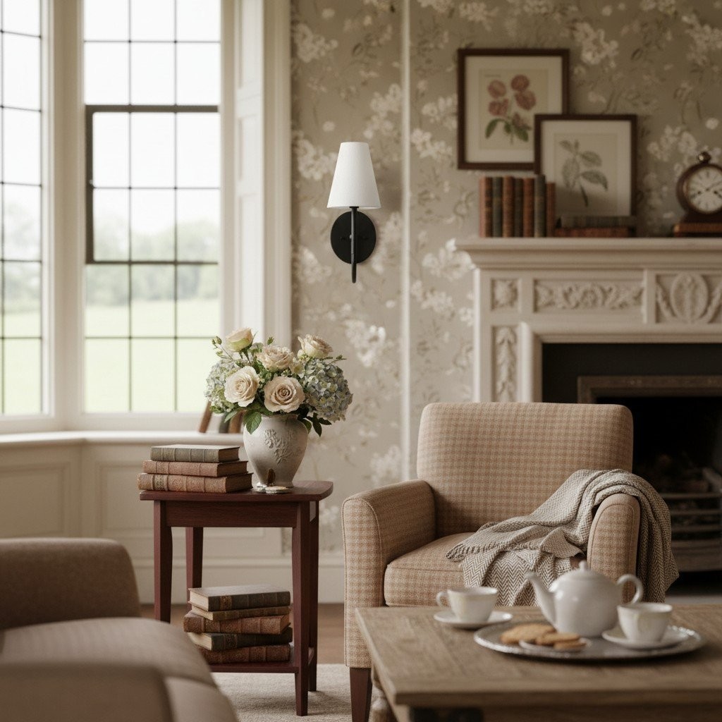 Curva Metal Collection Traditionele Wandlamp - Messing Afwerking met Kap HL1761