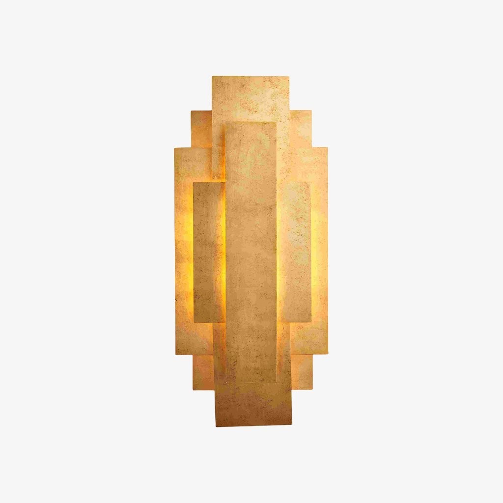 Kelsar Rechthoekige Wandlamp - Goud- en Zilverkleurige Afwerking voor Woonkamer of Slaapkamer HL2248