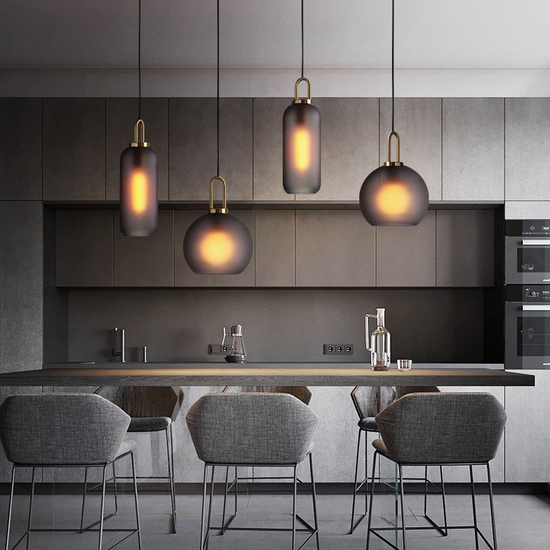 Moderne helder glas bollen fles Shade keuken hanger licht HL40