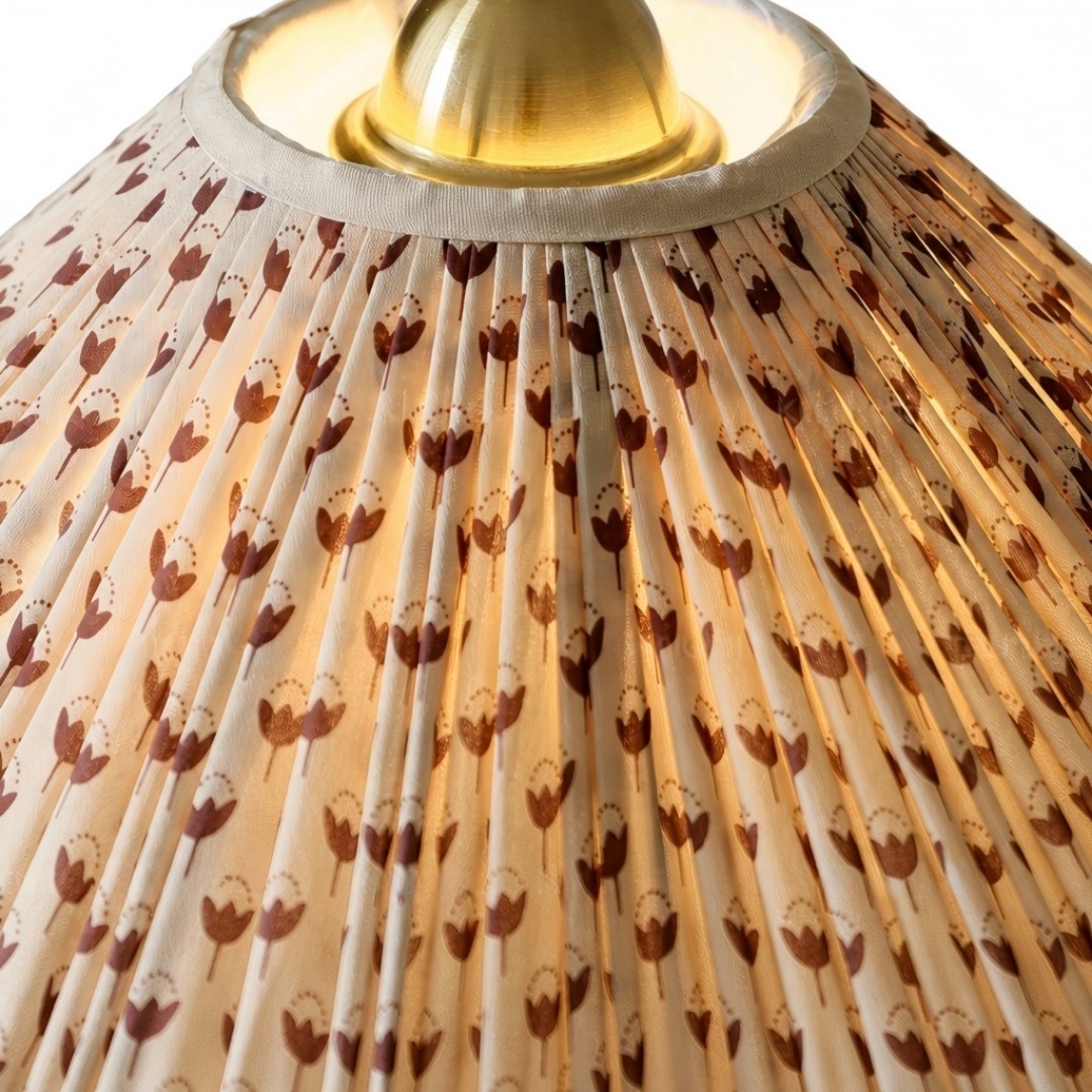 Veslin Franse stijl vloerlamp met bloemenboog - Vloerlamp met geplooide stof voor de slaapkamer HL3524