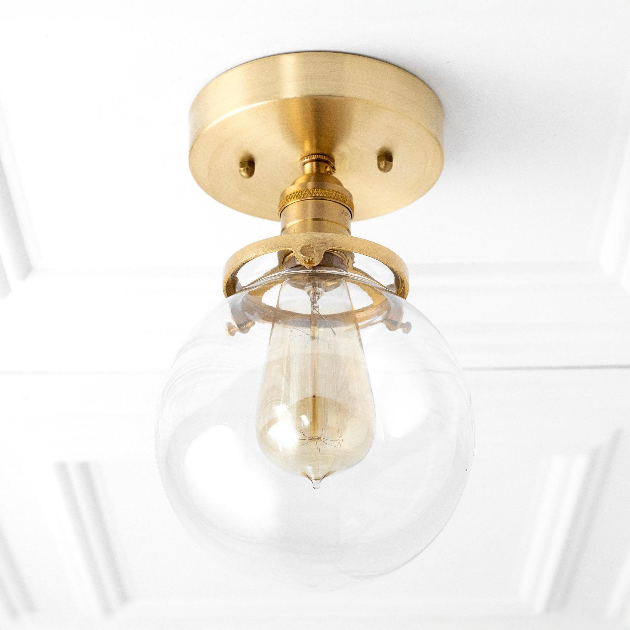 Glorica glazen retro bolvormige plafondlamp - Vintage industriële huisverlichting HL1731