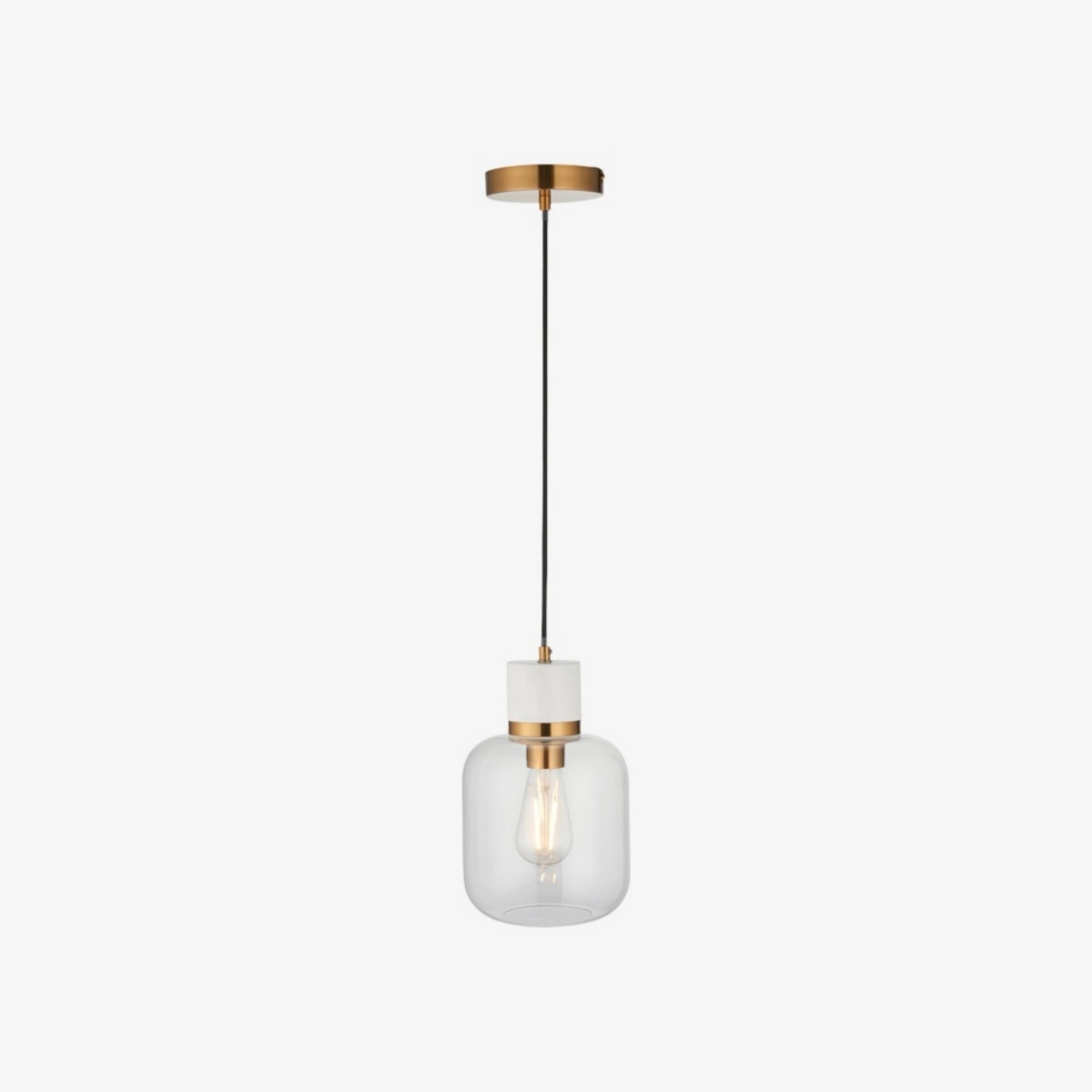 Korlisse Hanglamp van natuursteen en glas - Stijlvolle lamp voor de woonkamer of zitkamer HL2124