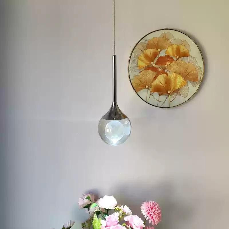 Nordic Crystal Moon Ronde Heldere Glazen Kunst Hanglamp HL923