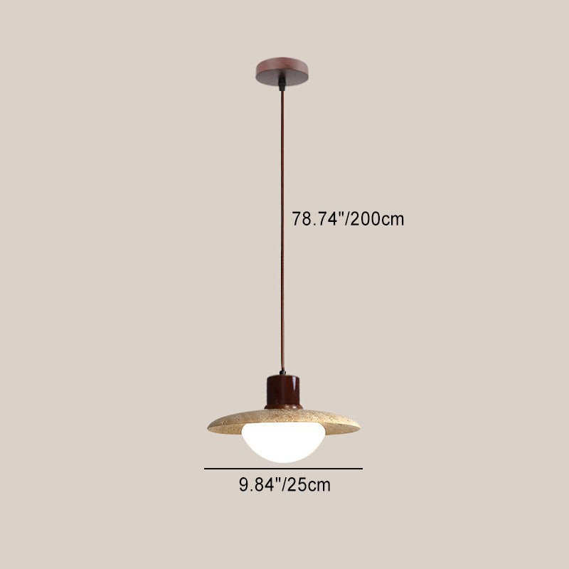 Traditionele Japanse Travertijn Houten Hanglamp HL869