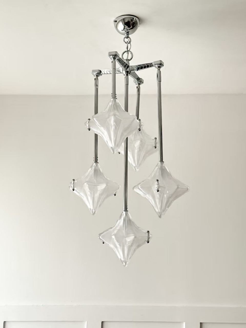 Art Deco Astris Star Kroonluchter - Decoratief armatuur van gematteerd glas voor eetkamer HL1791