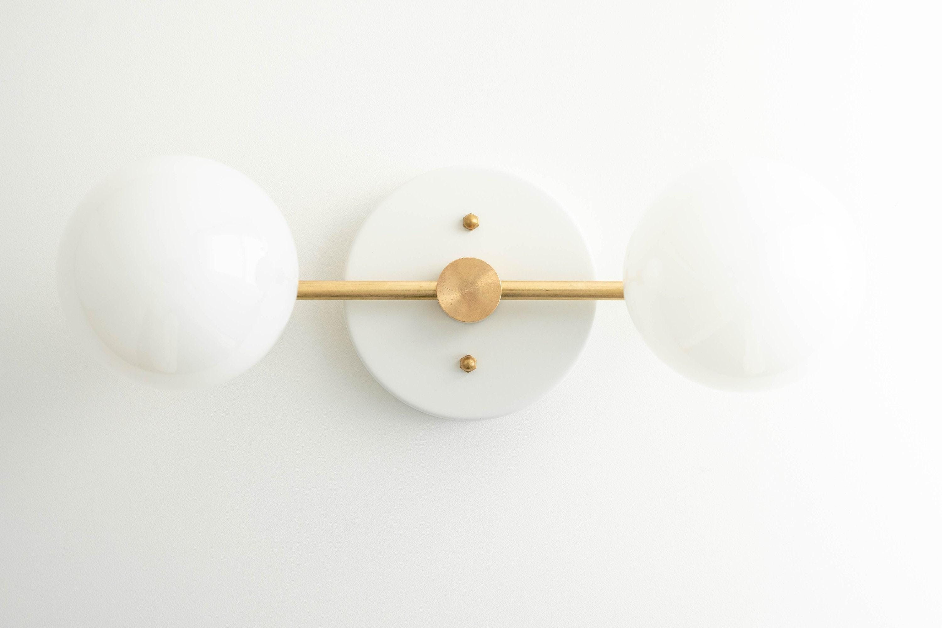 Glorica Glazen Badkamerlamp - Moderne Wandlamp van Messing voor Badkamerstijl HL1680