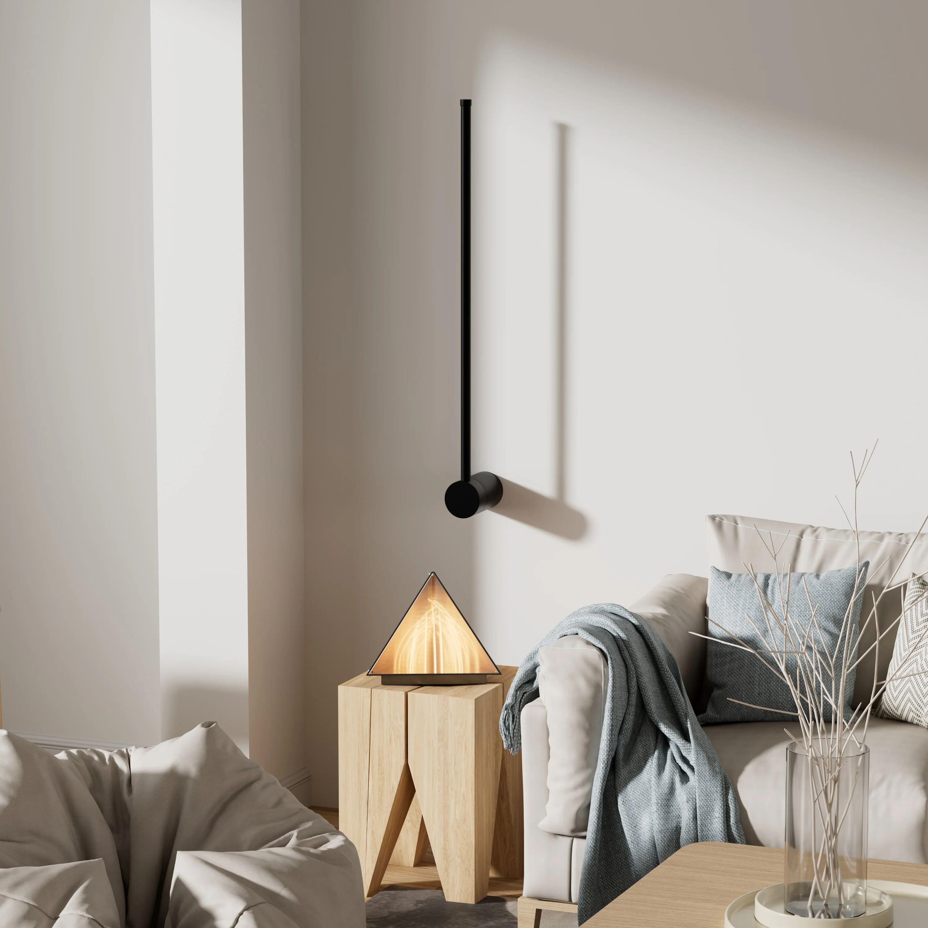 Industriële zwarte lineaire LED wandlamp HL159