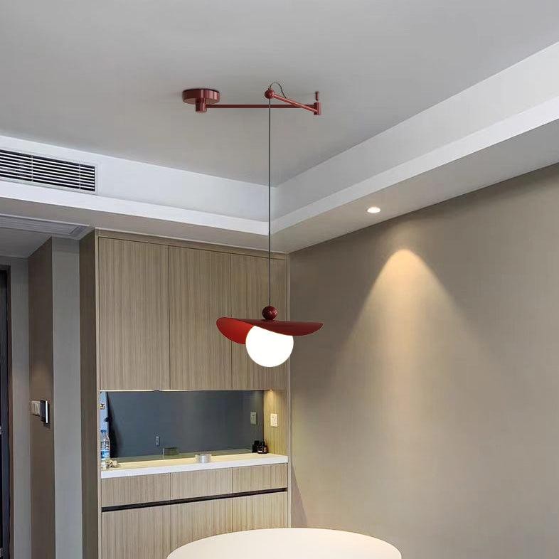 Eenvoudige verstelbare metalen hanglamp met zwenkarm HL990