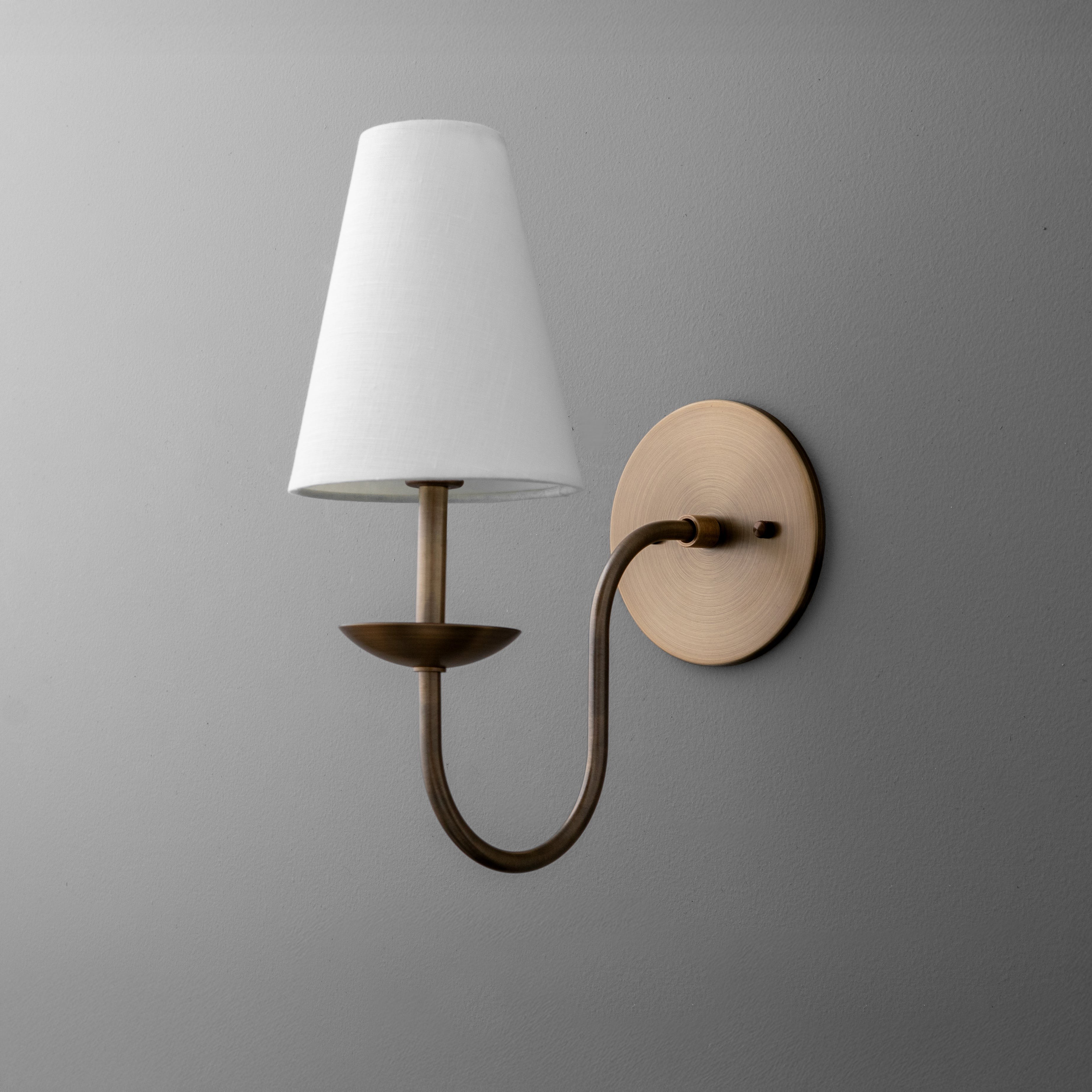 Curva Metalen Witte Linnen Wandlamp - Klassieke Messing Wandlamp voor Slaapkamers HL1760